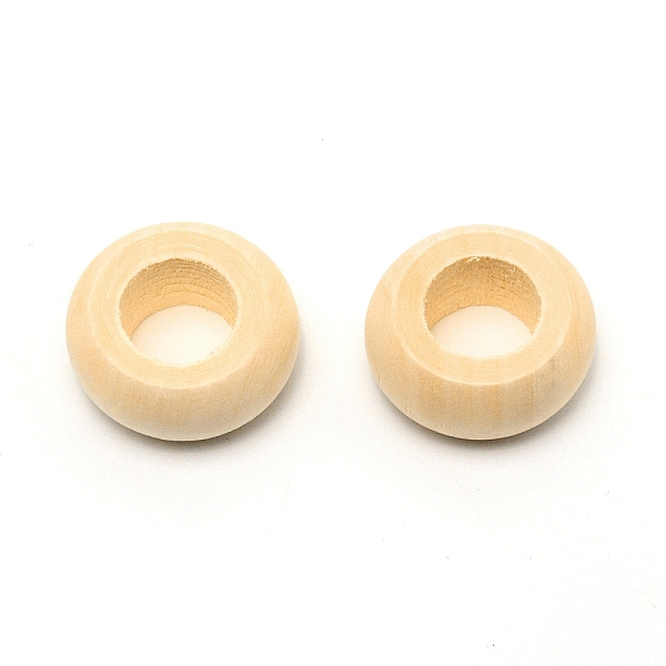 

PandaHall Wood Large Hole Beads, Undyed, Donut, Light Yellow, 29x14mm, Hole: 14mm Wood Donut