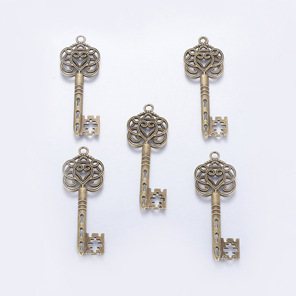 

PandaHall Tibetan Style Alloy Key Big Pendants, Lead Free, Nickel Free and Cadmium Free, Antique Bronze, 60mm long, 22mm wide, 2mm thick...