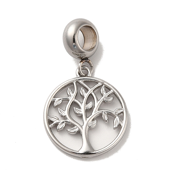 

PandaHall 304 Stainless Steel European Dangle Charms, Large Hole Pendants, Flat Round with Tree of Life Pattern, Stainless Steel Color, 27mm...