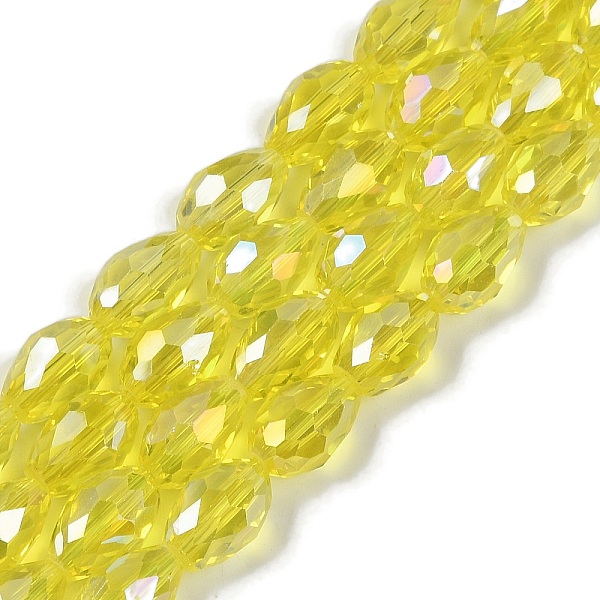 Transparentes perles de verre de galvanoplastie brins