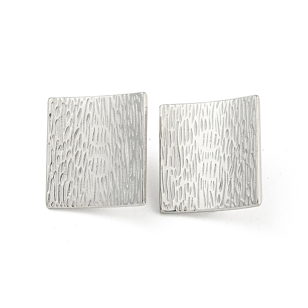 

PandaHall 304 Stainless Steel Stud Earring Findings, with Horizontal Loops, Square, Stainless Steel Color, 24x22.5mm, Hole: 2.5mm, Pin...