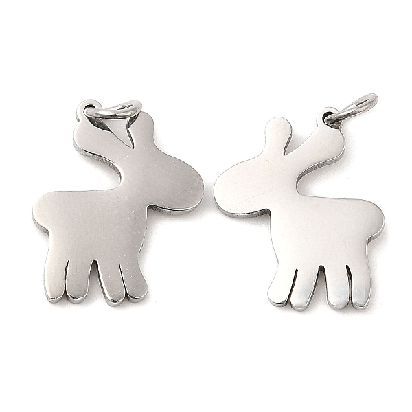

PandaHall 304 Stainless Steel Pendants, with Jump Ring, Deer Charm, Stainless Steel Color, 17x13.5x1.4mm, Hole: 3.2mm 304 Stainless Steel...