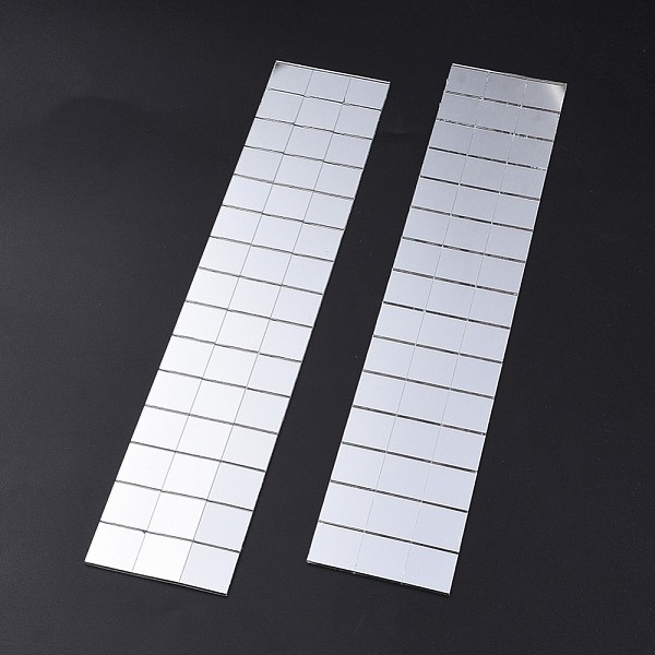 

PandaHall Glass Cabochons, Mirror Mosaic Border Craft Tiles, for Home Decoration or DIY Crafts, Square, Clear, 20x20x2mm Glass Square Clear
