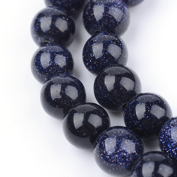

PandaHall Synthetic Blue Goldstone Beads Strands, Round, 10~10.5mm, Hole: 1.2mm, about 36pcs/strand, 15.5 inch Blue Goldstone Round