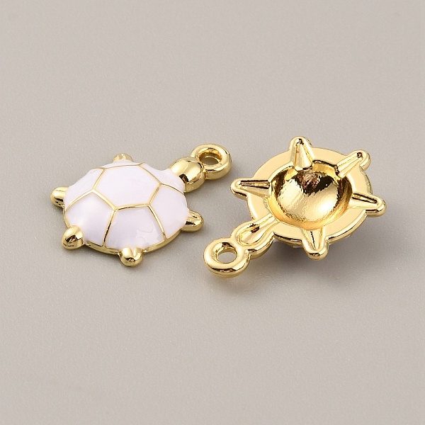 

PandaHall Alloy Enamel Pendants, Golden, Tortoise, White, 19x12x4mm, Hole: 1.6mm Alloy+Enamel Tortoise White