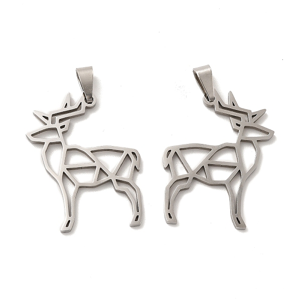 

PandaHall 201 Stainless Steel Origami Pendants, Deer Outline Charms, Stainless Steel Color, 31x24.2x1.5mm, Hole: 6.5x3mm 201 Stainless Steel...