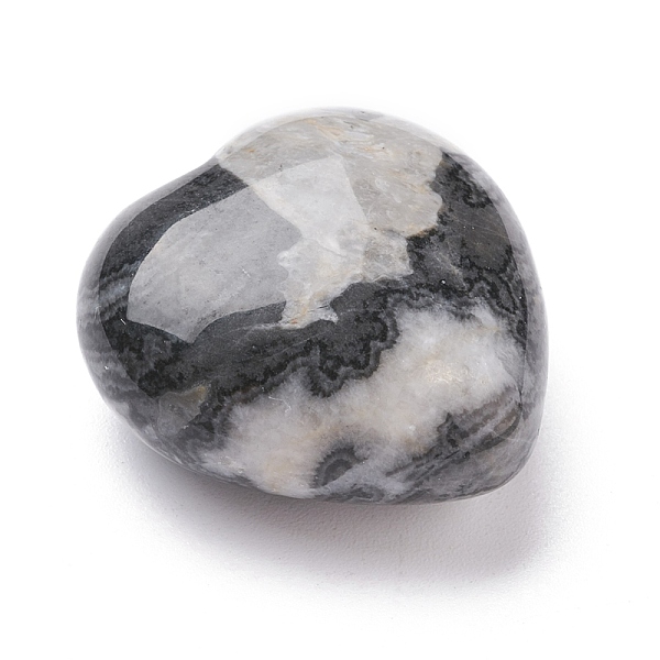 

PandaHall Natural Ripple Jasper Heart Love Stone, Pocket Palm Stone for Reiki Balancing, 30x30x15mm Ripple Jasper Heart