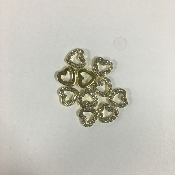 

PandaHall Alloy Rhinestone Cabochons, Nail Art Decoration Accessories, Cadmium Free & Lead Free, Heart, Golden, Crystal, 8x8x2.5mm..., Clear