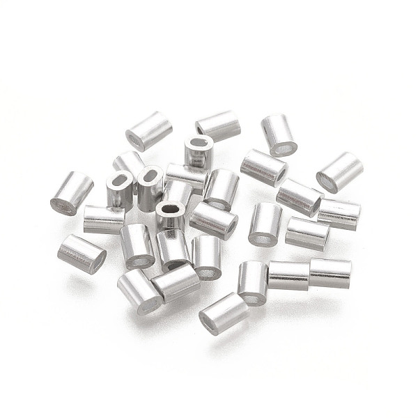 

PandaHall Oval Aluminum Sleeves Clamps, for Wire Rope Swage Clip, Platinum, 4x3x2mm, Hole: 1x1.5mm Aluminum