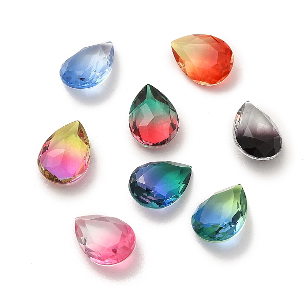 

PandaHall Faceted K9 Glass Rhinestone Cabochons, Pointed Back, Teardrop, Mixed Color, 18x13x7mm Glass Rhinestone Teardrop Multicolor