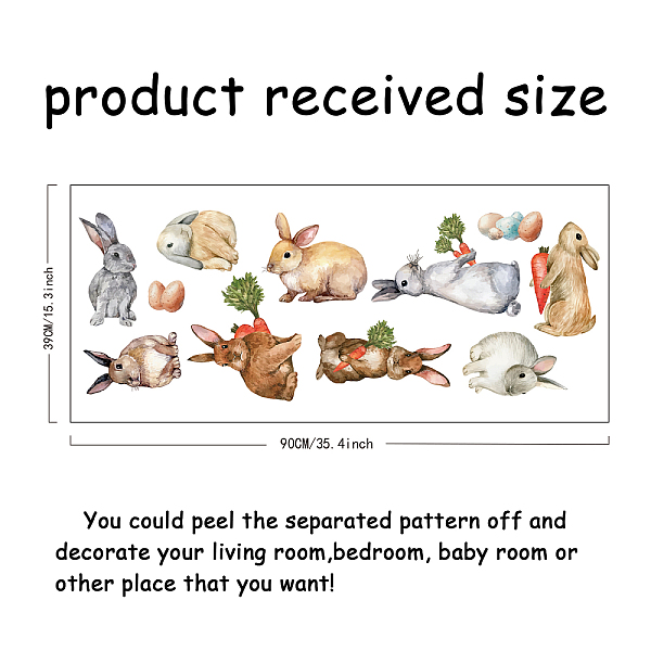 

PandaHall SUPERDANT Watercolor Bunny Wall Decals Rabbit Carrot Wall Sticker Cute Rabbit Wall Decor Vinyl Wall Art Decal for Kid's Bedroom...