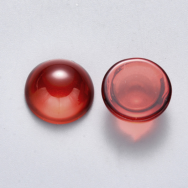 

PandaHall Transparent Spray Painted Glass Cabochons, Half Round/Dome, Red, 14x7mm Glass Half Round Red