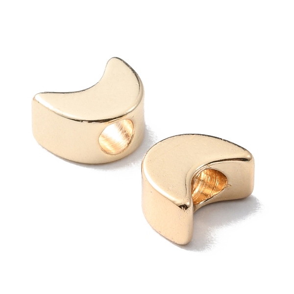 

PandaHall Brass Beads, Moon, Golden, 7x5x3mm, Hole: 2mm Brass Moon