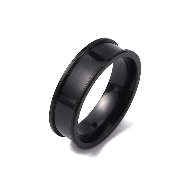 

PandaHall 201 Stainless Steel Grooved Finger Ring Settings, Ring Core Blank, for Inlay Ring Jewelry Making, Electrophoresis Black, Inner...