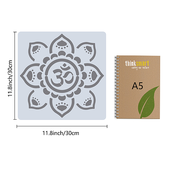 

PandaHall GORGECRAFT 12"X12" Chakra Stencil Mandala square Lotus Flower Templates Reusable Plastic Drawing Painting Stencils Template for...