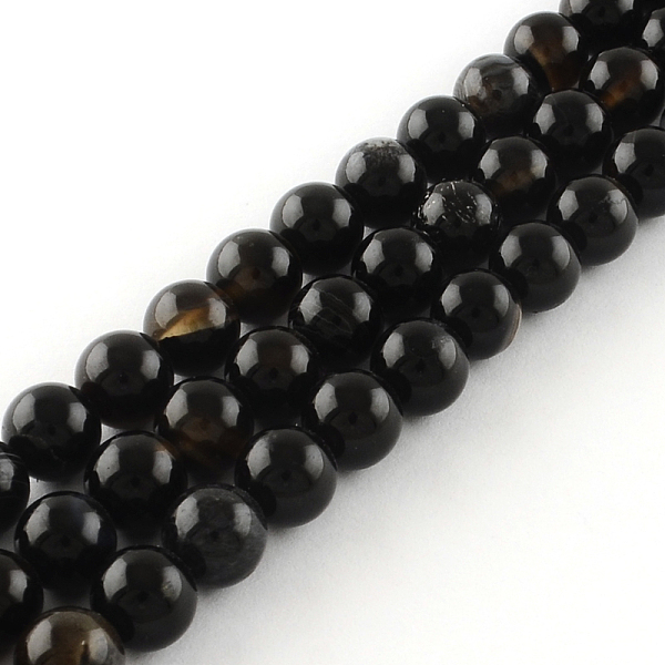 

PandaHall Natural Black Onyx Round Bead Strands, Dyed, 12mm, Hole: 1.5mm, about 31~32pcs/strand, 14.6 inch Black Onyx Round Black