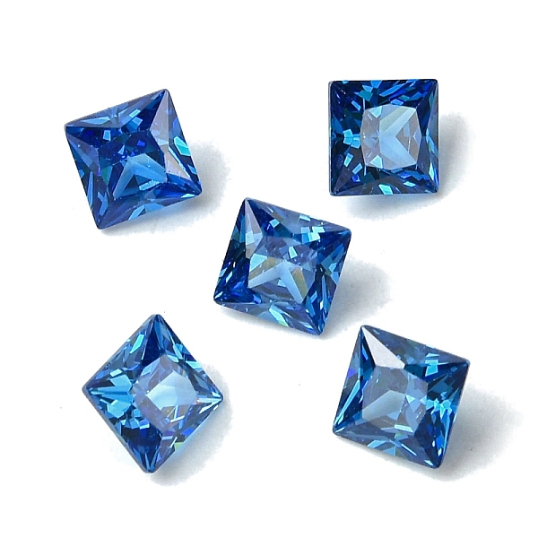 

PandaHall Cubic Zirconia Cabochons, Point Back, Square, Steel Blue, 8x8x4mm Cubic Zirconia Square