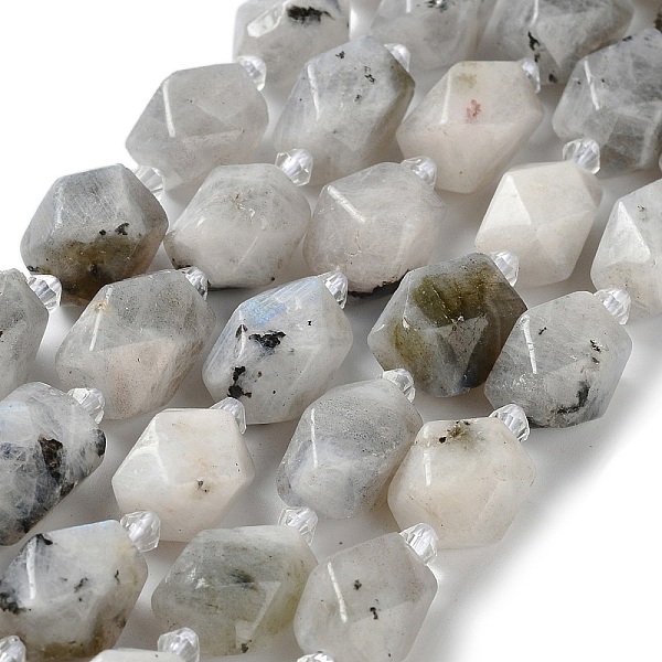 

PandaHall Natural Labradorite Beads Strands, with Seed Beads, Faceted, Rhombus, 12~15x9~12x9~12mm, Hole: 1~1.2mm, about 20~21pcs/strand...