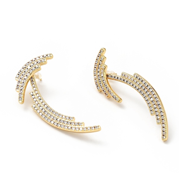 

PandaHall Clear Cubic Zirconia Wing Dangle Stud Earrings, Brass Jewelry for Women, Cadmium Free & Lead Free, Golden, 48mm, Pin: 0.7mm Cubic...