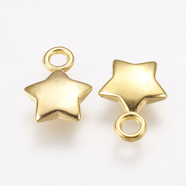 

PandaHall CCB Plastic Charms, Star, Golden, 13.5x10x3mm, Hole: 2mm Plastic Star