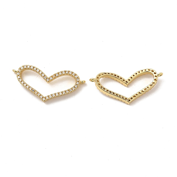 

PandaHall Brass Micro Pave Clear Cubic Zirconia Connector Charms, Heart Links, Real 18K Gold Plated, 12.7x28x4mm, Hole: 1mm Brass+Cubic...