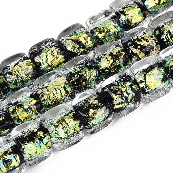 Perles à la main en verre de feuille brins