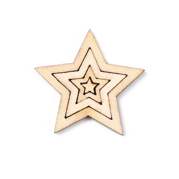 

PandaHall Unfinished Wood Piece Decorations, DIY Craft Supplies, Star, Antique White, 0.95~1.8x1~3x0.25c, 100pcs/bag Wood