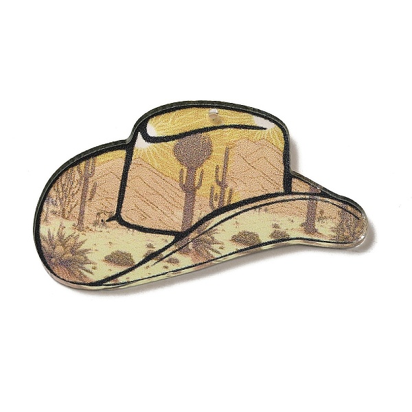 

PandaHall Acrylic Pendants, Hat, PeachPuff, 27x45x2mm, Hole: 1.2mm Acrylic Hat Brown