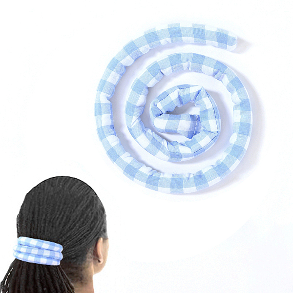 

PandaHall Spiral Lock Hair Tie, Bendable Ponytail Holders, Bohemian Style Long Dread Bands for Women, Sky Blue, 660x14.5x7mm Cloth