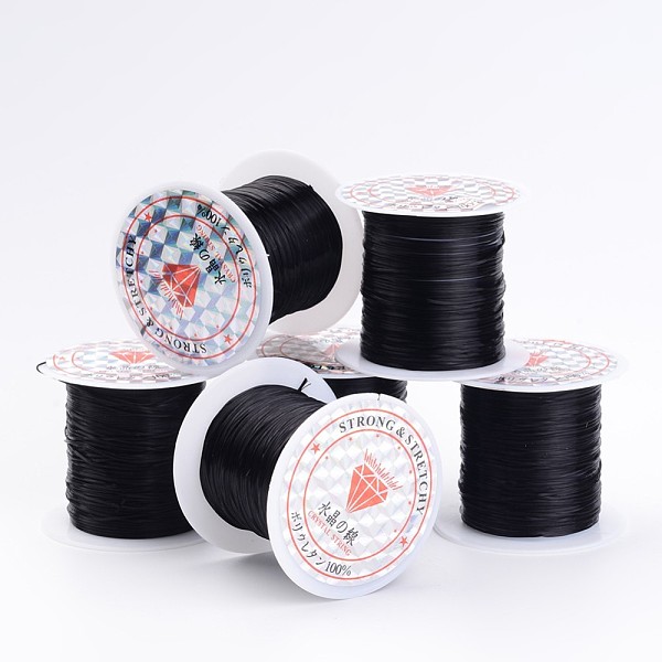 

PandaHall Flat Elastic Crystal String, Elastic Beading Thread, for Stretch Bracelet Making Fit Beading Jewelry Cord, Black, 0.8mm, about...