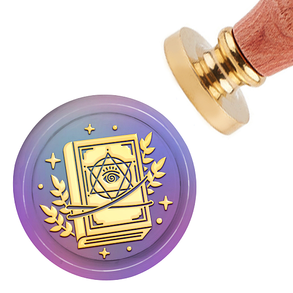 

PandaHall CRASPIRE Wax Seal Stamp Magic Book Sealing Wax Stamp 30mm Removable Brass Head Sealing Stamp with Wooden Handle for Birthday...