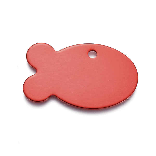 

PandaHall Aluminum Pendants, Stamping Blank Tag, Fish, Red, 24x38x1mm, Hole: 3mm Aluminum Fish Red