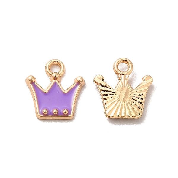 

PandaHall Alloy Enamel Pandants, Lead Free & Cadmium Free, Light Gold, Crown Charm, Purple, 12x11x2mm, Hole: 1.8mm Alloy+Enamel Crown Purple