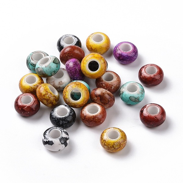 Sprühlackierte Europäische Perlen Aus Undurchsichtigem Acryl