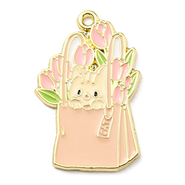 

PandaHall Zinc Alloy Enamel Pendants, Light Gold, Cat Charm, Bag, 32x21x1.5mm, Hole: 1.6mm Alloy+Enamel Bag Multicolor