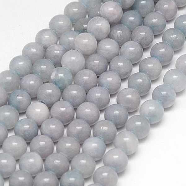 

PandaHall Natural Yellow Jade Beads Strands, Dyed, Round, Light Grey, 8mm, Hole: 1mm, about 50pcs/strand, 15.75 inch Yellow Jade Round Gray