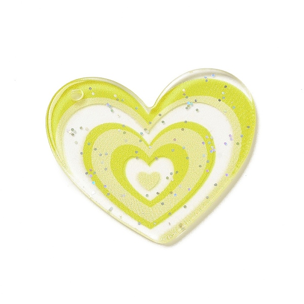 

PandaHall Transparent Plastic Pendants, Random Hole Left or Right, with Sequin, Heart, Champagne Yellow, 28.5x30x1.5mm, Hole: 1.5mm Plastic...