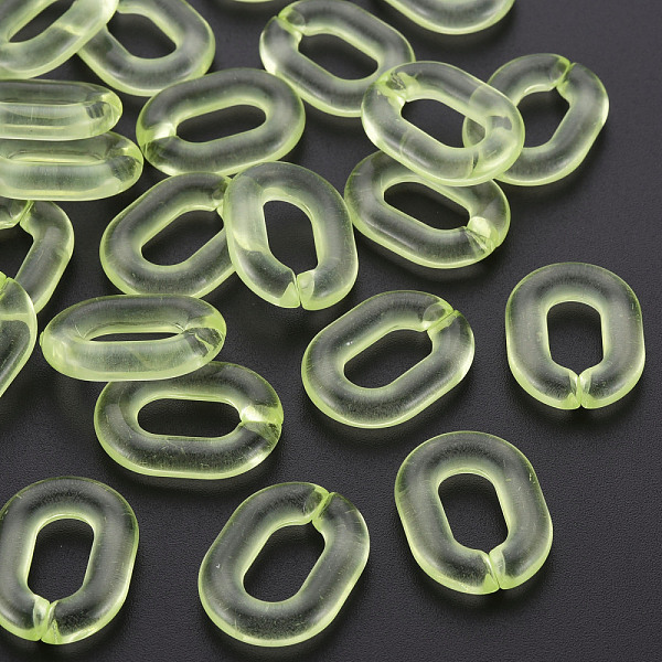 

PandaHall Transparent Acrylic Linking Rings, Quick Link Connectors, for Cable Chains Making, Oval, Green Yellow, 24x18x5mm, Inner Diameter...