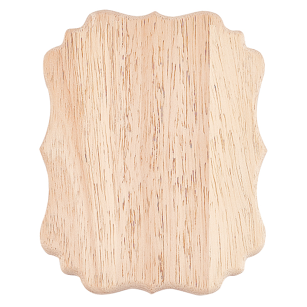 

PandaHall FINGERINSPIRE Nature Wood Plaque Unfinished Wooden Plaque 5.9x4.6x0.7 inch Wave Edge Shape Wood Decoration Plaque Blank Wooden DIY..., Orange