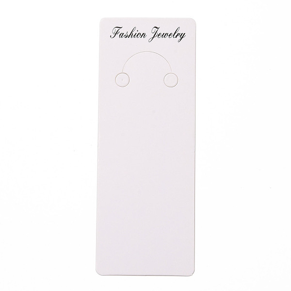 

PandaHall Paper Keychain Display Cards, Rectangle with Word Fashion Jewelry, White, 12.8x4.8x0.03cm, Hole: 7mm Paper Word White