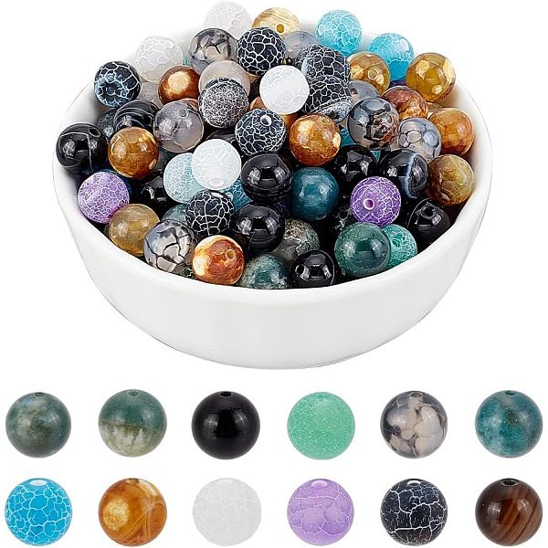 

PandaHall ARRICRAFT 240Pcs 12 Styles Natural Gemstone Beads, Round, Mixed Dyed and Undyed, 8~8.5mm, Hole: 0.5~1mm, 20pcs/style Mixed Stone...