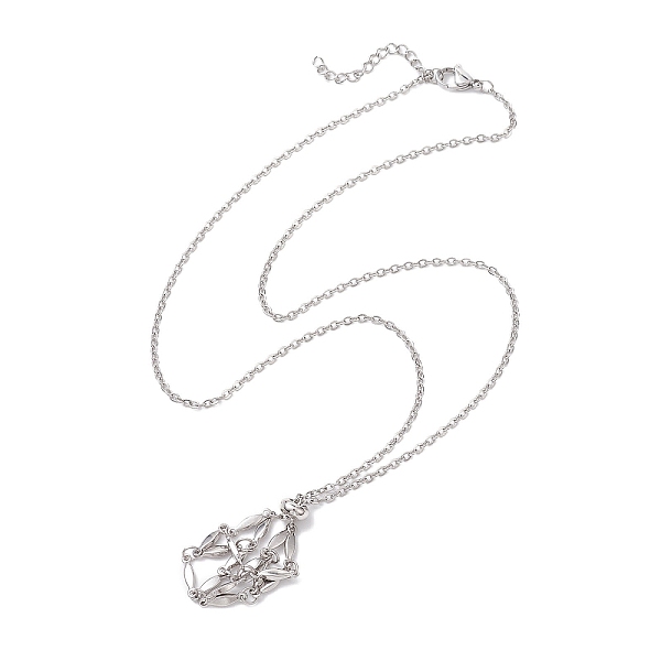 

PandaHall Crystal Stone Cage Pendant Necklaces, with Brass Slider, 304 Stainless Steel Cable Chain Necklaces , Stainless Steel Color, 19.57...