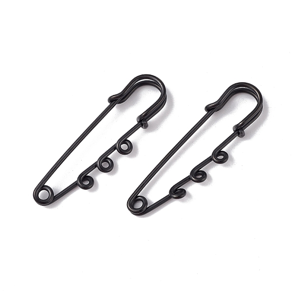 

PandaHall 304 Stainless Steel Safety Pins Brooch Findings, Kilt Pins with Triple Loops for Lapel Pin Making, Electrophoresis Black...