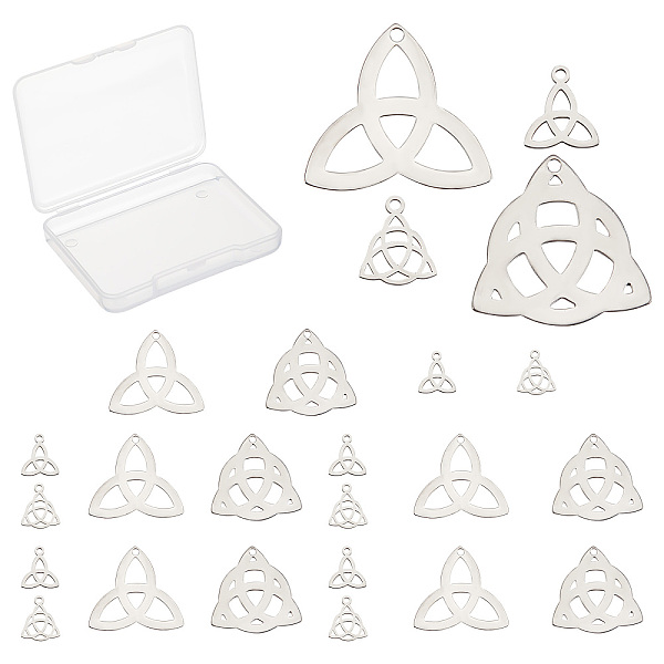 

PandaHall SUNNYCLUE 1 Box 24Pcs 4 Style Celtic Knot Charms Bulk Stainless Steel Celtic Charm Irish Trinity Knot Charm Celtic Charms for...