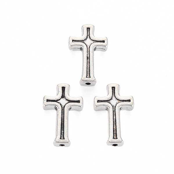 

PandaHall Tibetan Style Alloy Beads, Cross, Cadmium Free & Lead Free, Antique Silver, 16x10x3mm, Hole: 1.2mm, about 970pcs/1000g Alloy Cross