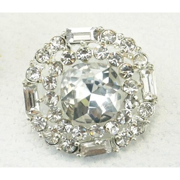 

PandaHall Rhinestone Shank Buttons, with Silver Plated Alloy Findings, 1-Hole, Flat Round, Crystal, 22.5x10.5mm, Hole: 2mm Alloy Flat Round...