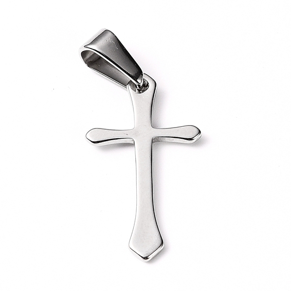 

PandaHall 304 Stainless Steel Pendants, Cross, Stainless Steel Color, 24x13x1mm, Hole: 8x3mm 304 Stainless Steel Cross