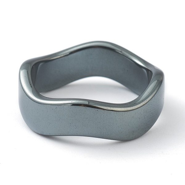 

PandaHall Non-magnetic Synthetic Hematite Finger Rings, Wave, US Size 8, Inner Diameter: 18mm Non-magnetic Hematite