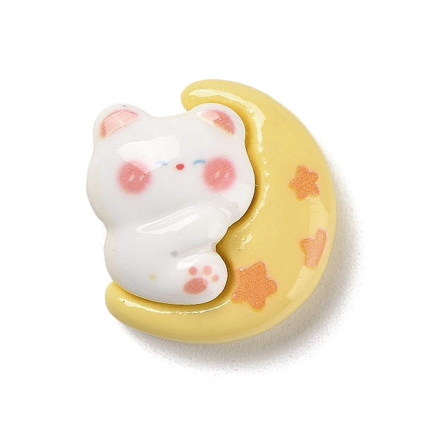

PandaHall Opaque Resin Cabochons, Cartoon Sleeping Bear, Gold, 25x23.5x10mm Resin Bear Gold