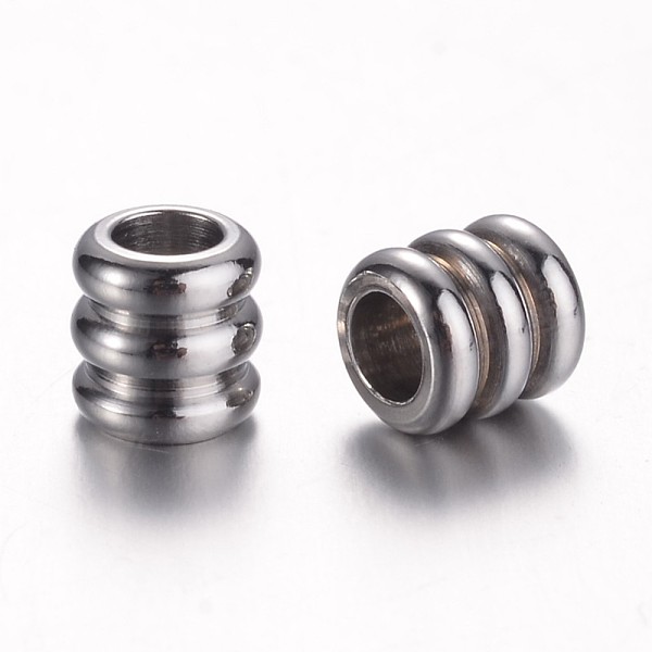 

PandaHall 201 Stainless Steel Beads, Grooved BeadsColumn, Stainless Steel Color, 5x5mm, Hole: 3mm 201 Stainless Steel Column